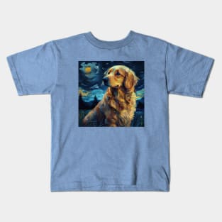 Golden Retriever Painting Kids T-Shirt